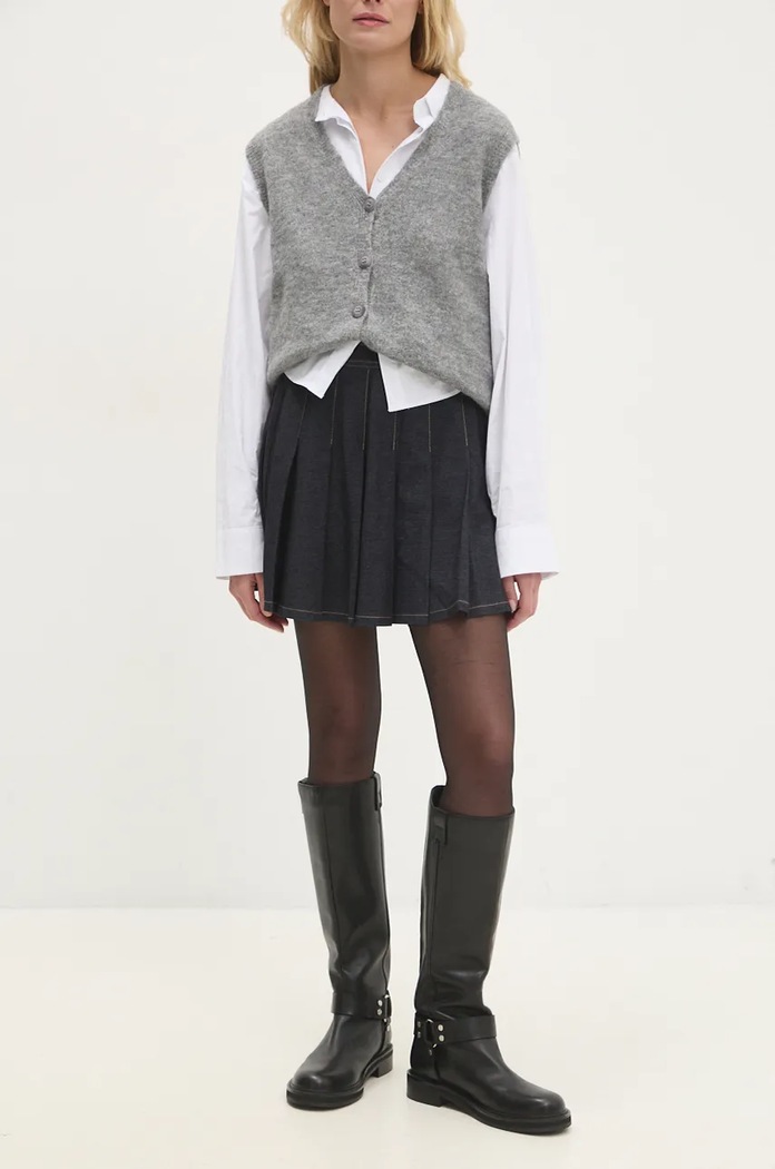 Jeans krilo Answear.LAB Z elastanom mornarsko modra 26628.hos