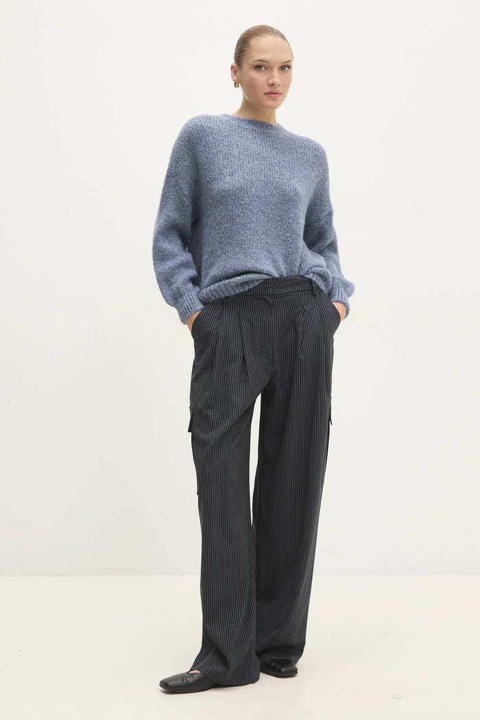 Answear Lab pantaloni W24W.LF.031228.tos bleumarin WW25