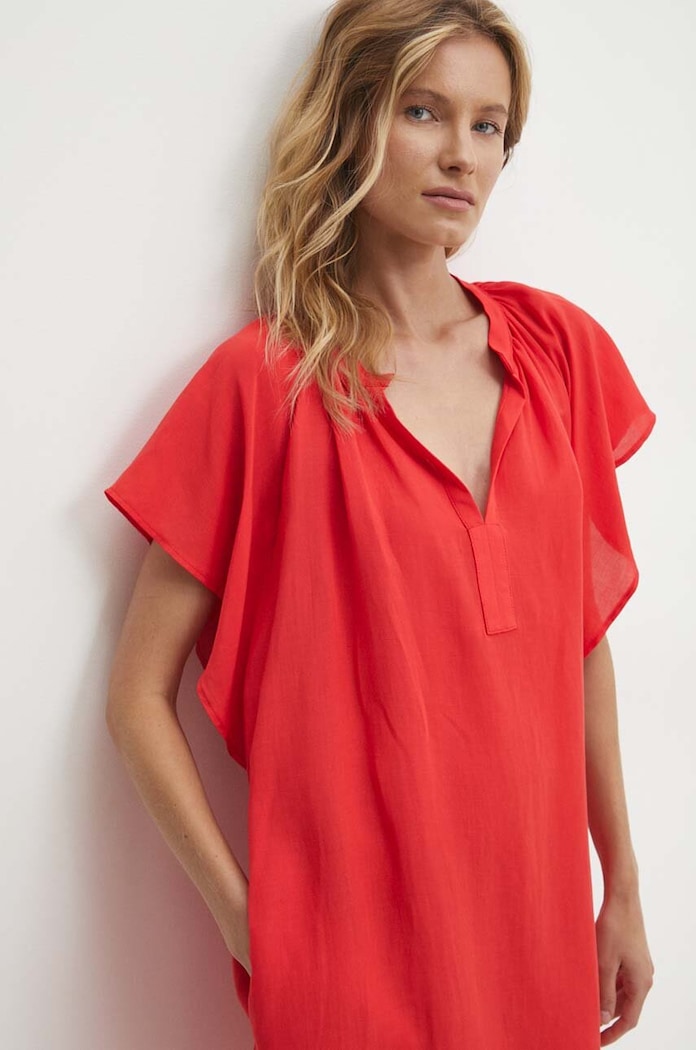 Answear Lab rochie din bumbac Answear.LAB 95582.ijs rosu