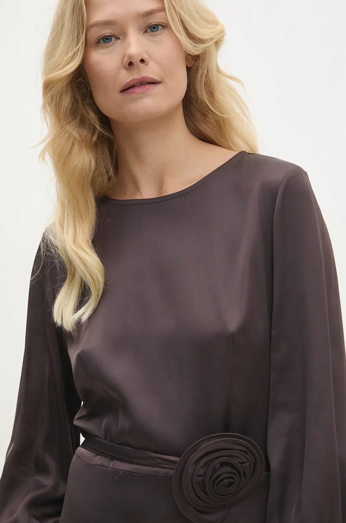 Answear.LAB sukienka ed020368.ilk brązowy WZ24