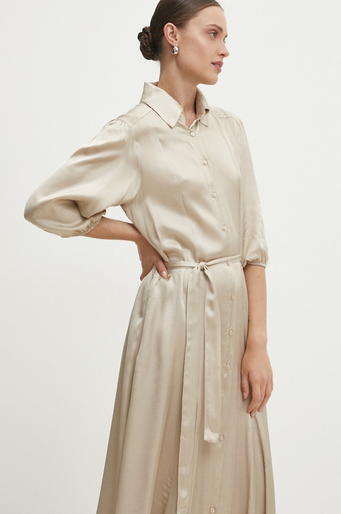 Answear Lab rochie bej d883.ims