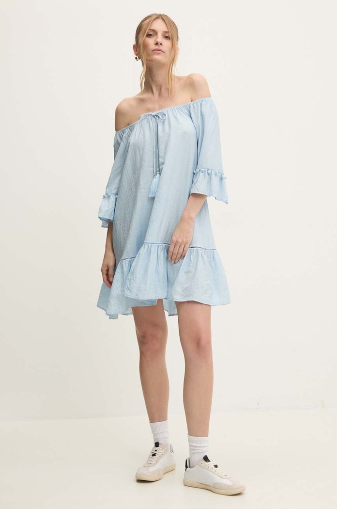 Βαμβακερό φόρεμα Answear.LAB casual μπλε NL245918..ums