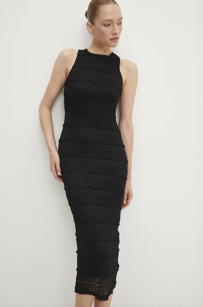 Answear Lab rochie midi negru 15417.fms