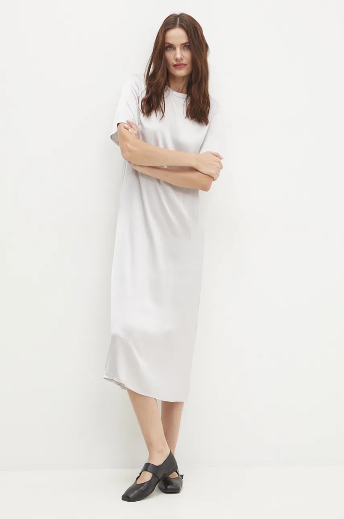 Answear Lab rochie 83499.ims argintiu WZ24