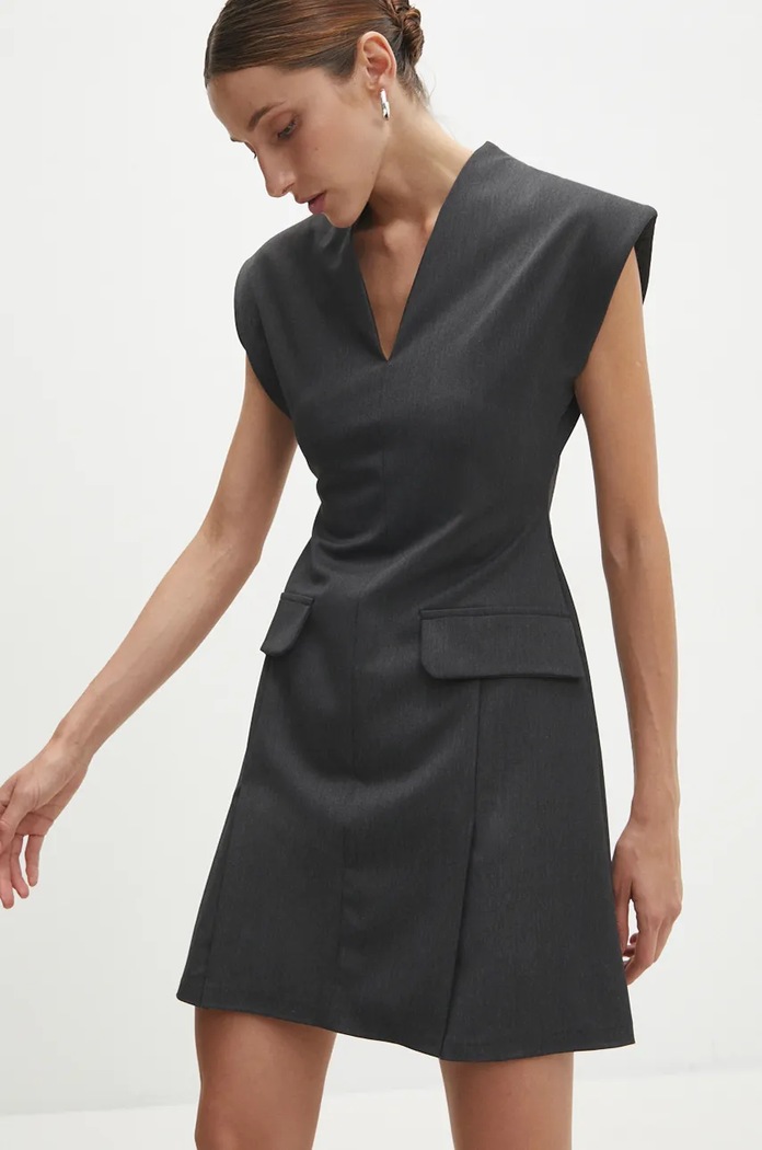 Answear.LAB Answear Lab rochie gri W24W.LF.111300.tos