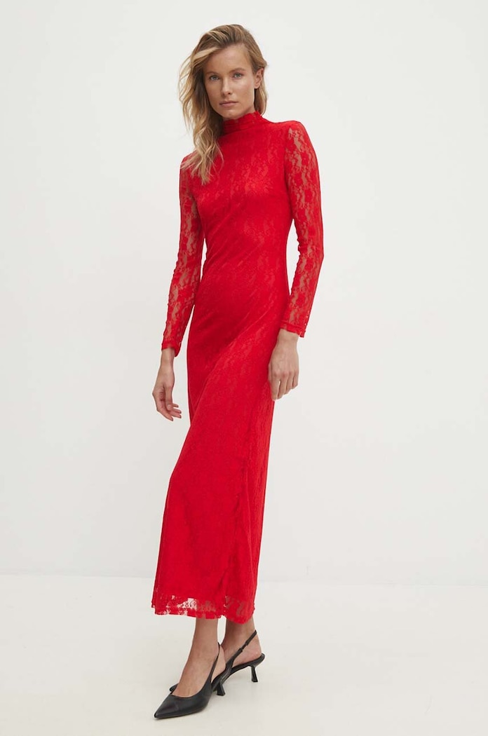 Answear Lab rochie maxi rosu l1451.fos