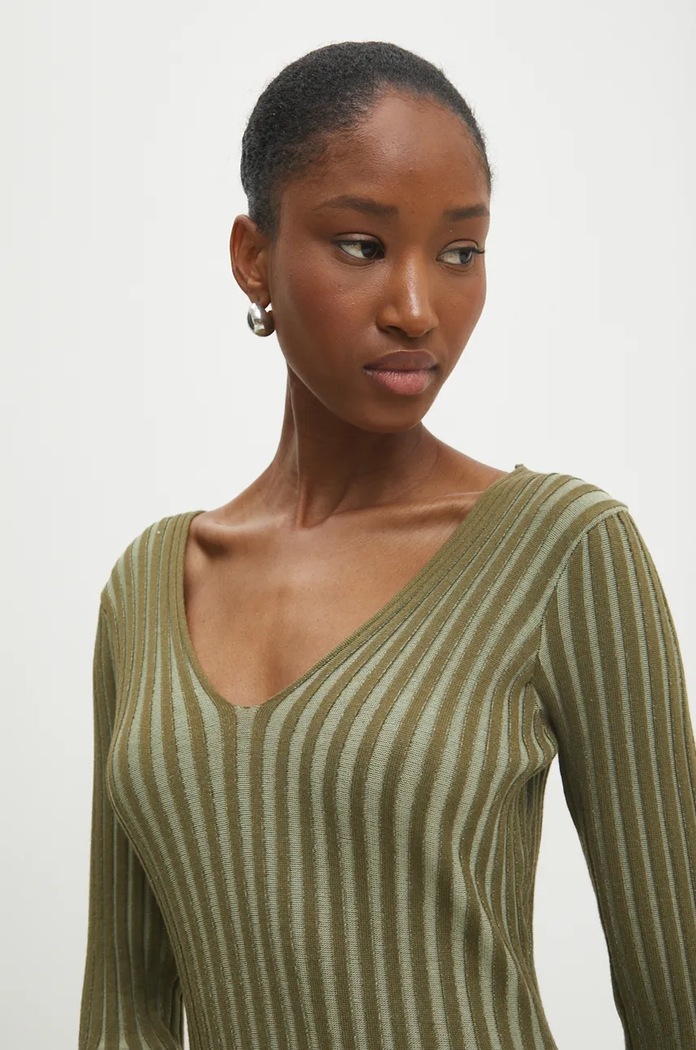 Answear Lab rochie Answear.LAB verde NG65004.hos