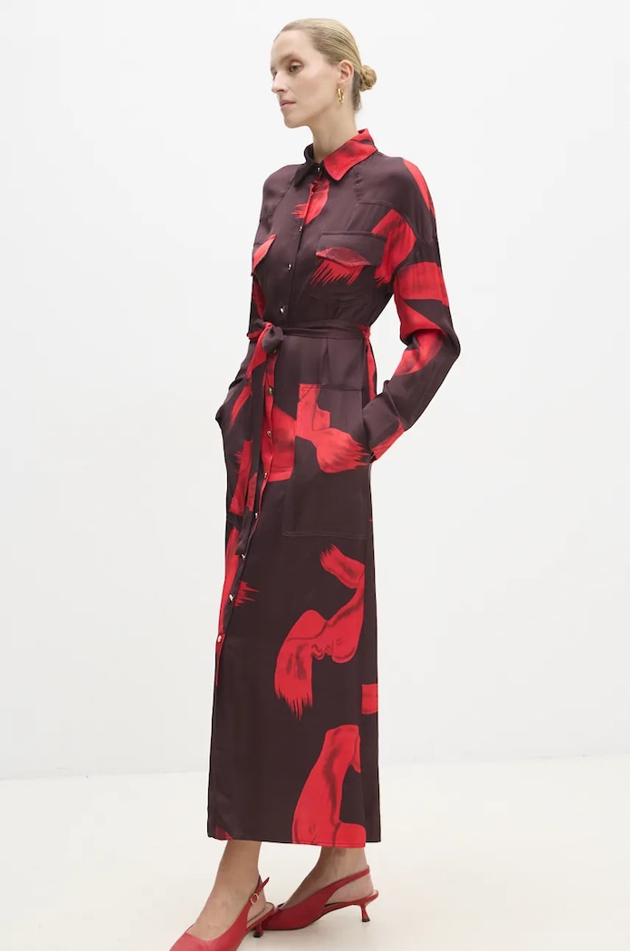 Answear Lab rochie cu guler rosu d925320400.ims