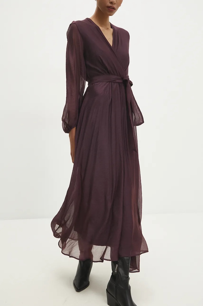 Šaty Answear.LAB maxi burgundské d34240300.ims