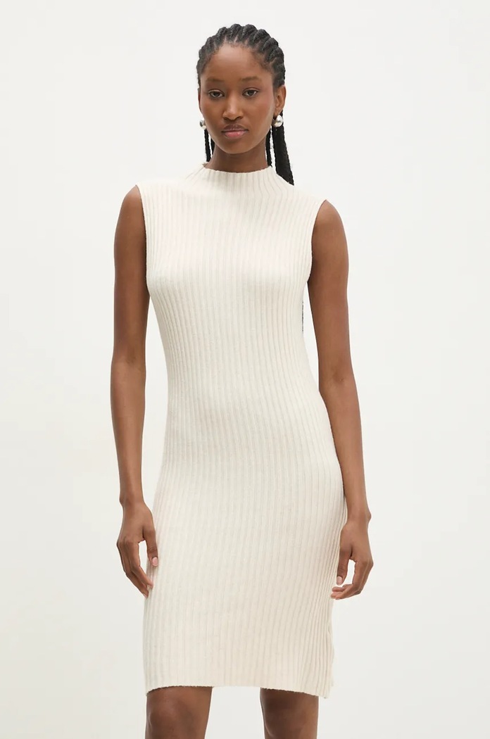 Answear.LAB Answear Lab rochie și cardigan W01026.hos bej WZ24