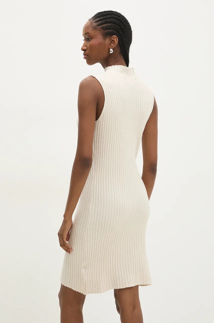 Answear Lab rochie și cardigan Answear.LAB W01026.hos bej