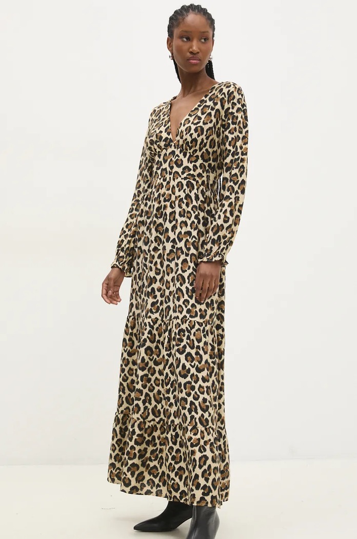 Answear Lab rochie maxi bej r3977.fos