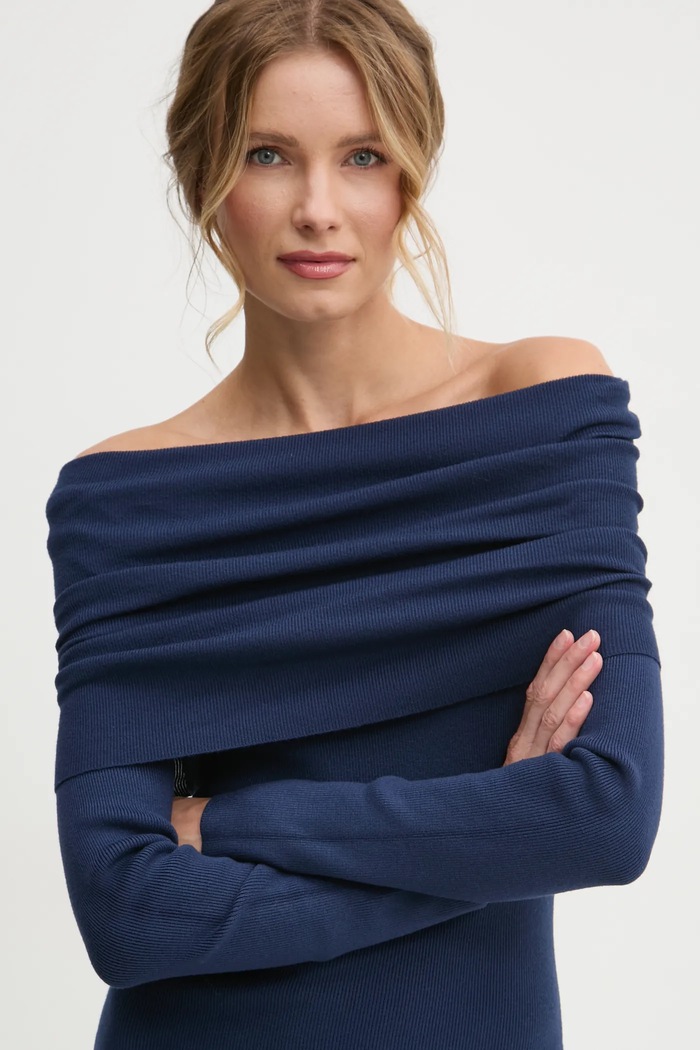 Answear Lab rochie Answear.LAB hl041.ios bleumarin
