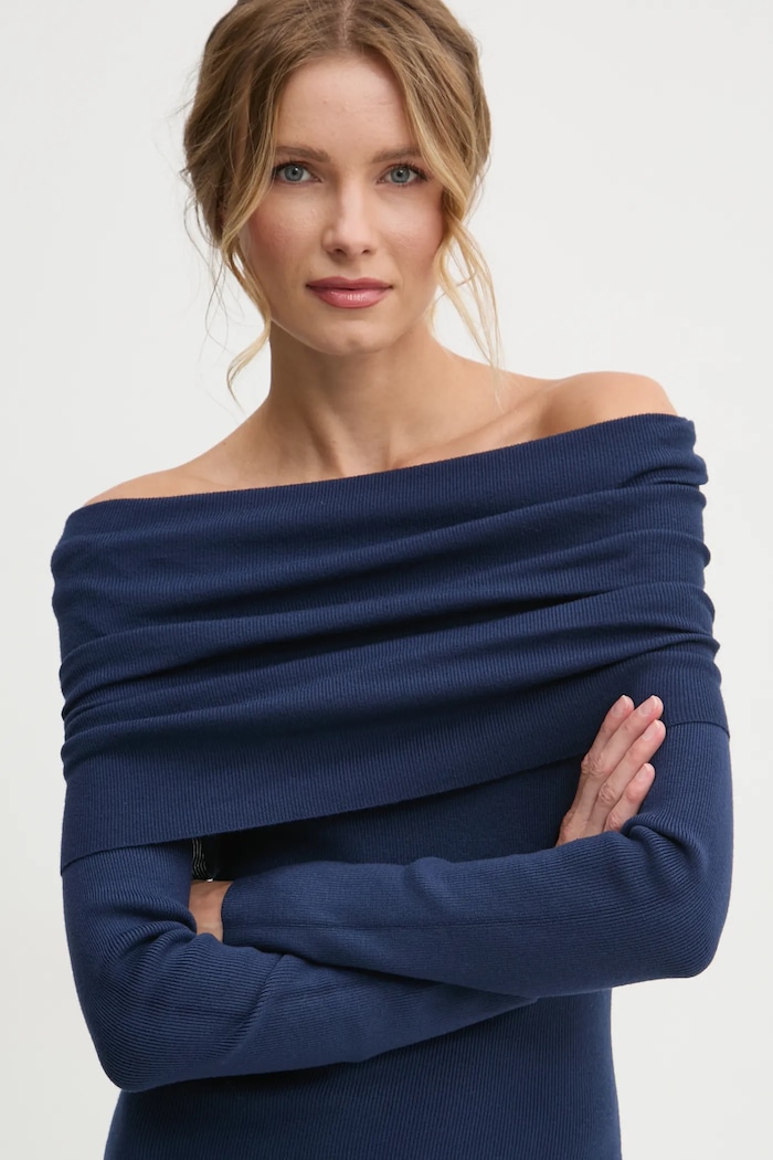 Answear Lab rochie Answear.LAB hl041.ios bleumarin