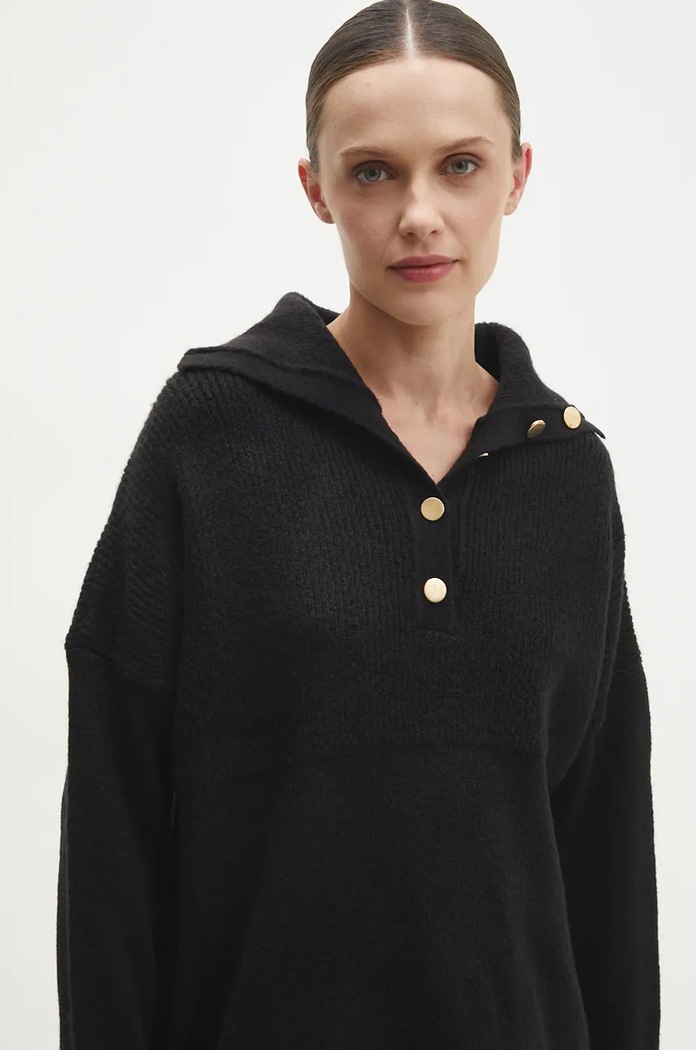 Answear.LAB sweter z wełną czarny 22733.tms