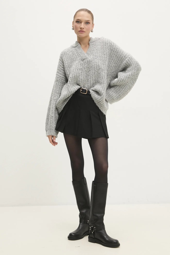 Answear.LAB sweter z wełną szpic szary 1932.tlk