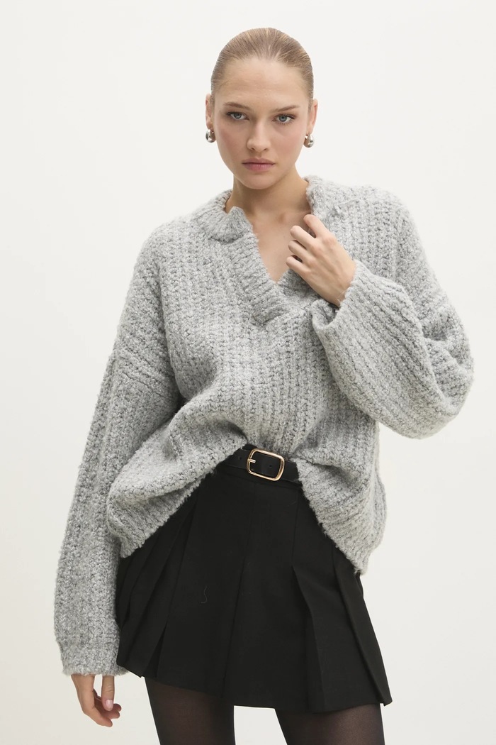 Answear.LAB sweter z wełną 1932.tlk szary WZ24