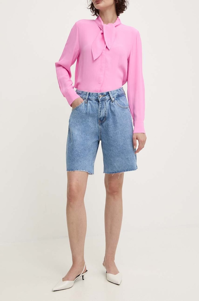Answear Lab pantaloni scurti jeans jeans albastru a1027.IKK