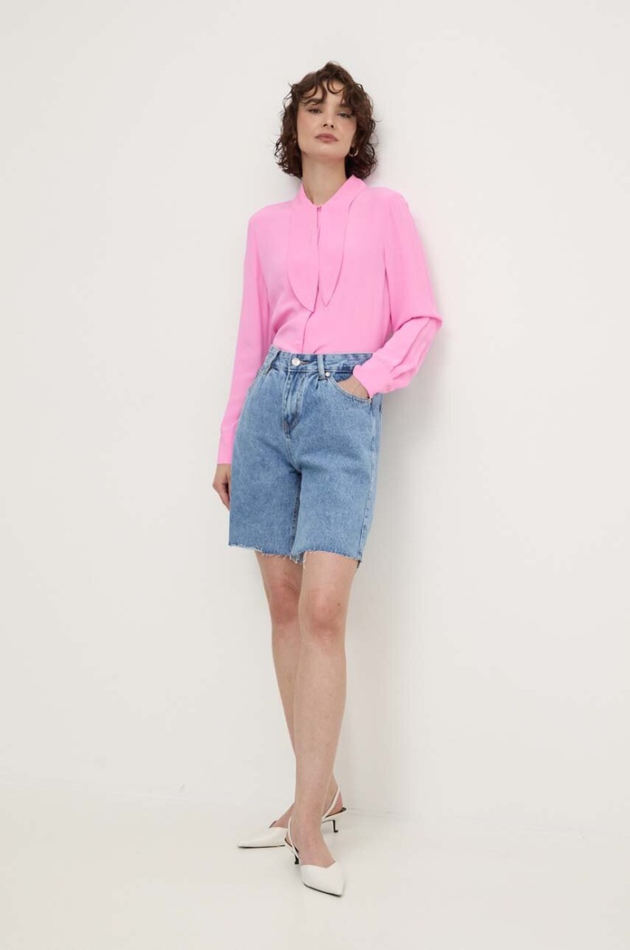 Answear Lab pantaloni scurti jeans a1027.IKK albastru WZ24