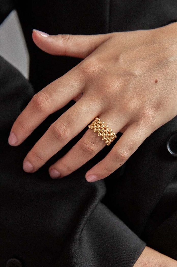 ANIA KRUK anello in argento placato in oro Vintage SMRPS1180Z oro ZA00