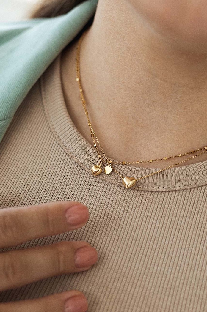 Accesorii ANIA KRUK colier din argint placat cu aur Romantica SLTNS2200Z aur