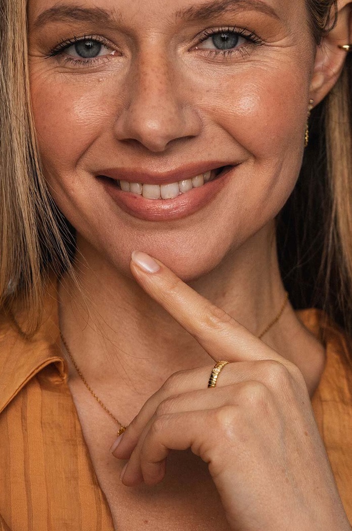 ANIA KRUK pierścionek ze srebra pokrytego złotem GLAMOUR złoty SMRPC1392Z