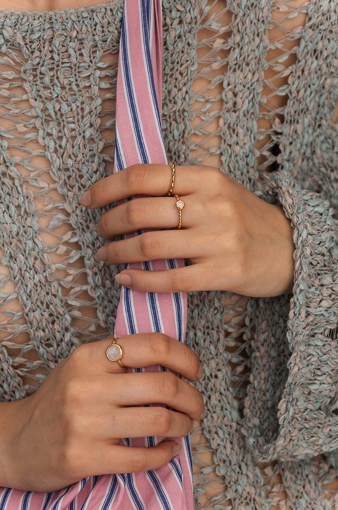 ANIA KRUK pierścionek ze srebra pokrytego złotem ARIEL złoty SMRPS1480Z