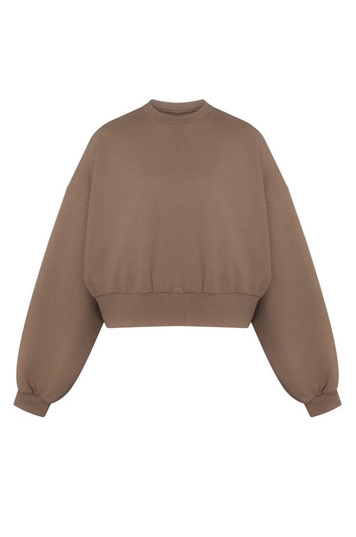 Bluza bawełniana oversize MILD COTTON Muuv. bl.overs.MILD.COTTON.pb brązowy