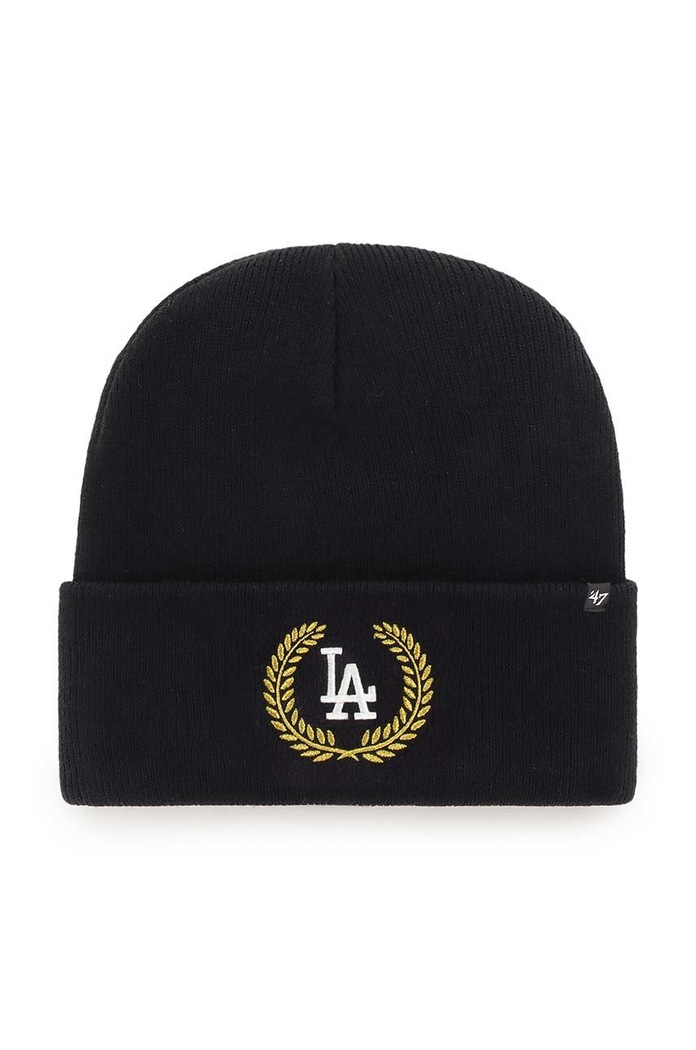 Čepice s vlněnou směsí 47brand Mlb Los Angeles Dodgers s příměsí vlny černá B.LRLMT12ACE.BK