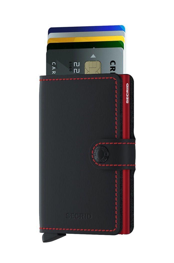 Secrid - Шкіряний гаманець MM.Black.Red чорний ZA00