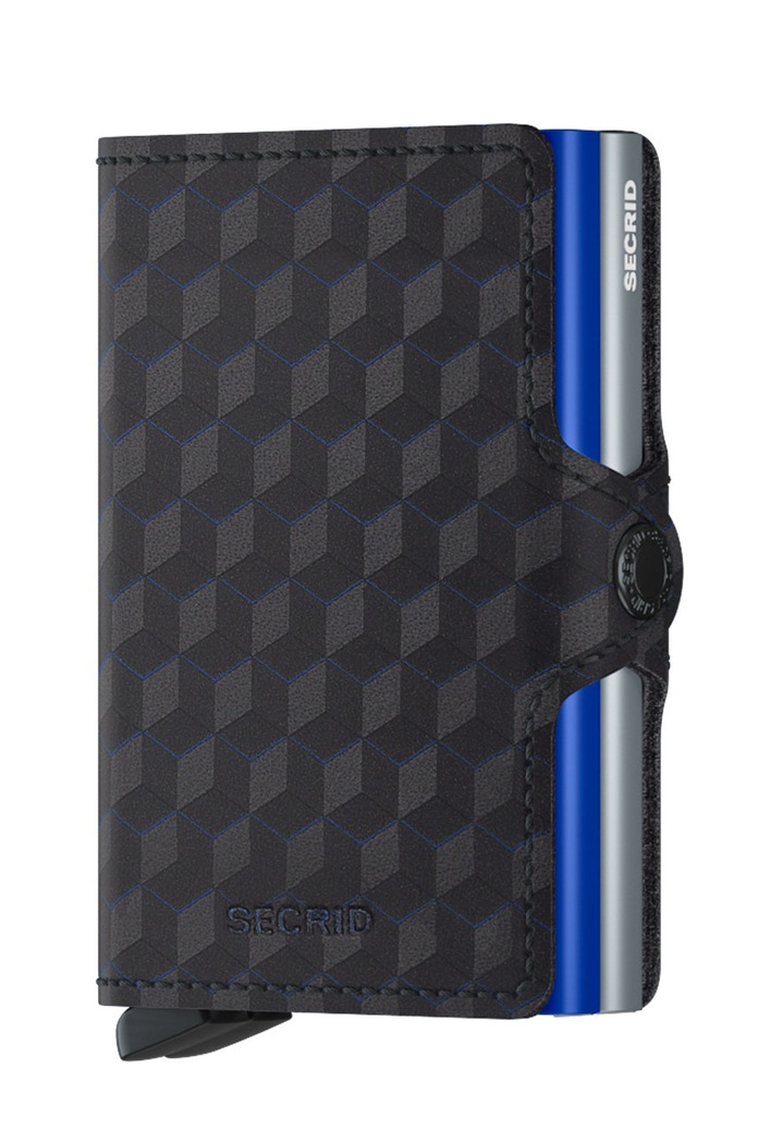 Кожен портфейл Secrid шарен черен TOp.Titanium.Blue