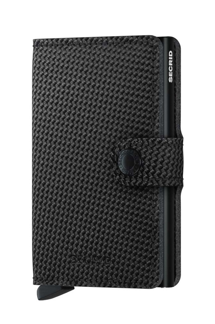 Secrid RFID wallet leather Men's plain black Mca.Miniwallet