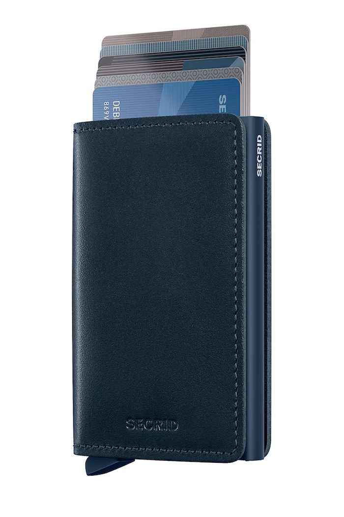 Secrid portofel de piele ORIGINAL SO.Black bleumarin ZA00