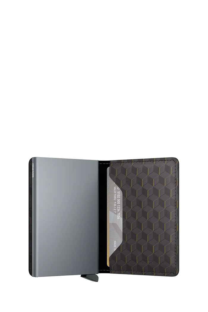 Secrid portofel de piele OPTICAL gri SOp.Black.Titanium