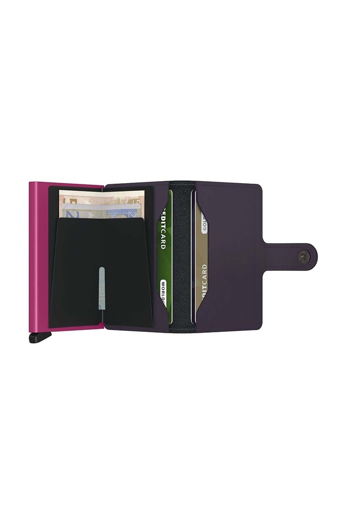 Akcesoria Secrid portfel skórzany Miniwallet Matte Dark Purple-Fuchsia MM.Dark.Purple.Fuchsia fioletowy