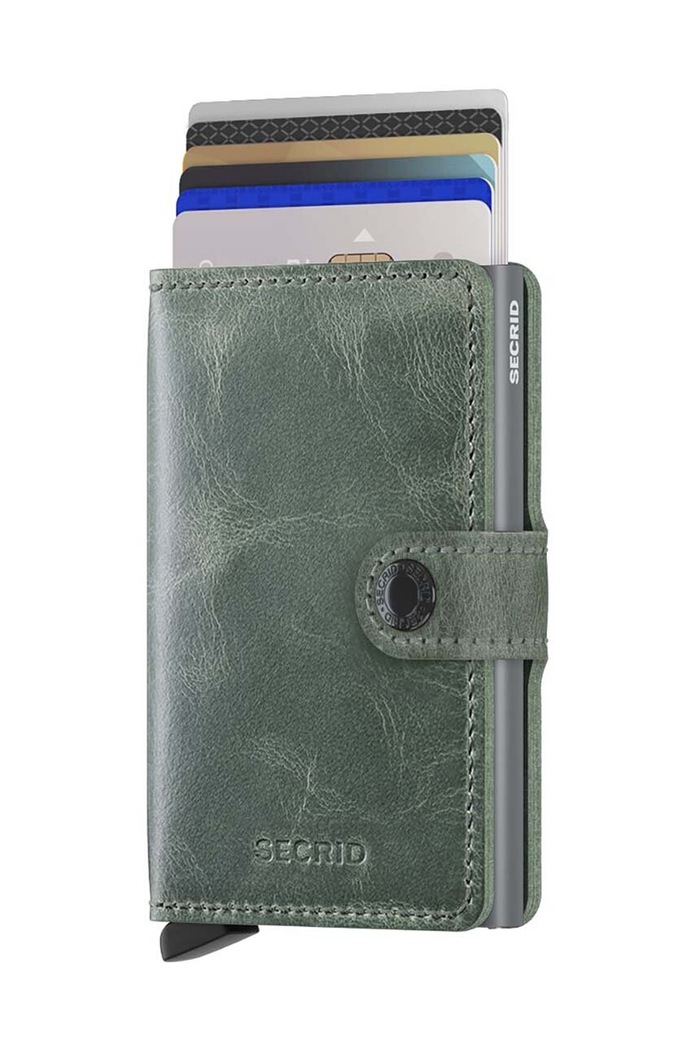 Δερμάτινο πορτοφόλι Secrid Miniwallet Vintage Sage MV.Vintage.Sage πράσινο ZA00