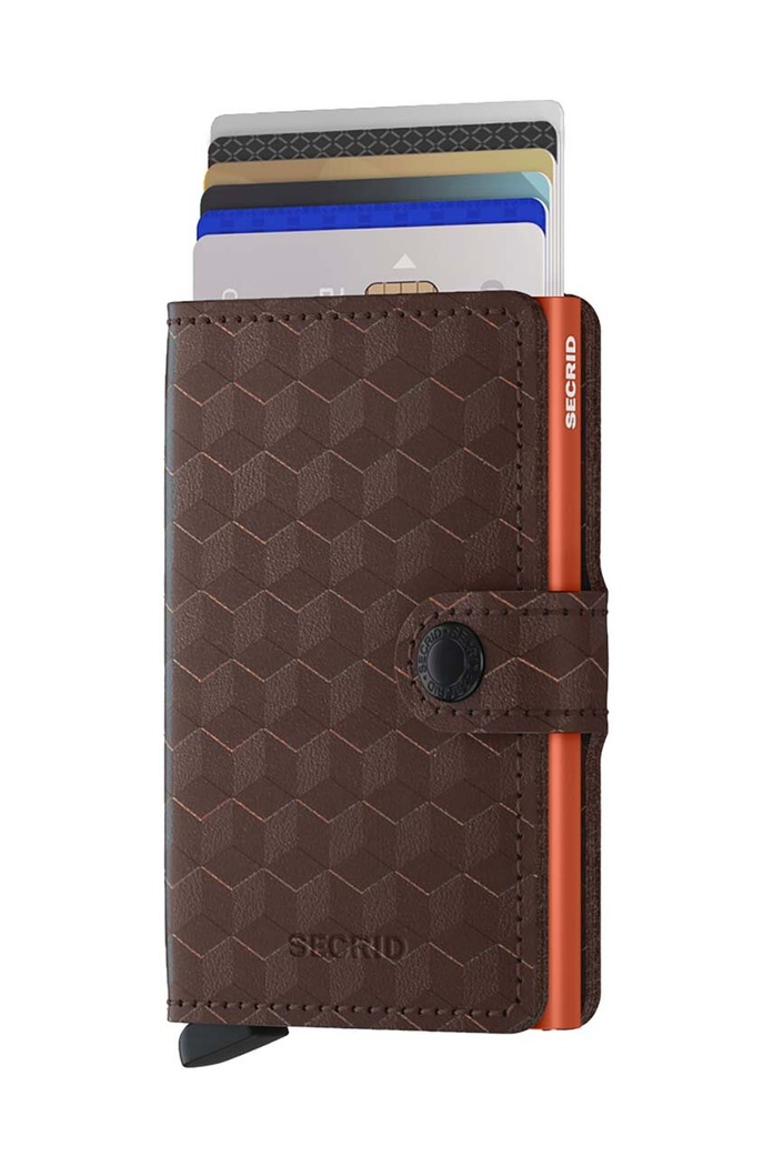 Secrid portofel de piele Optical Brown-Orange MOp.Brown.Orange maro ZA00