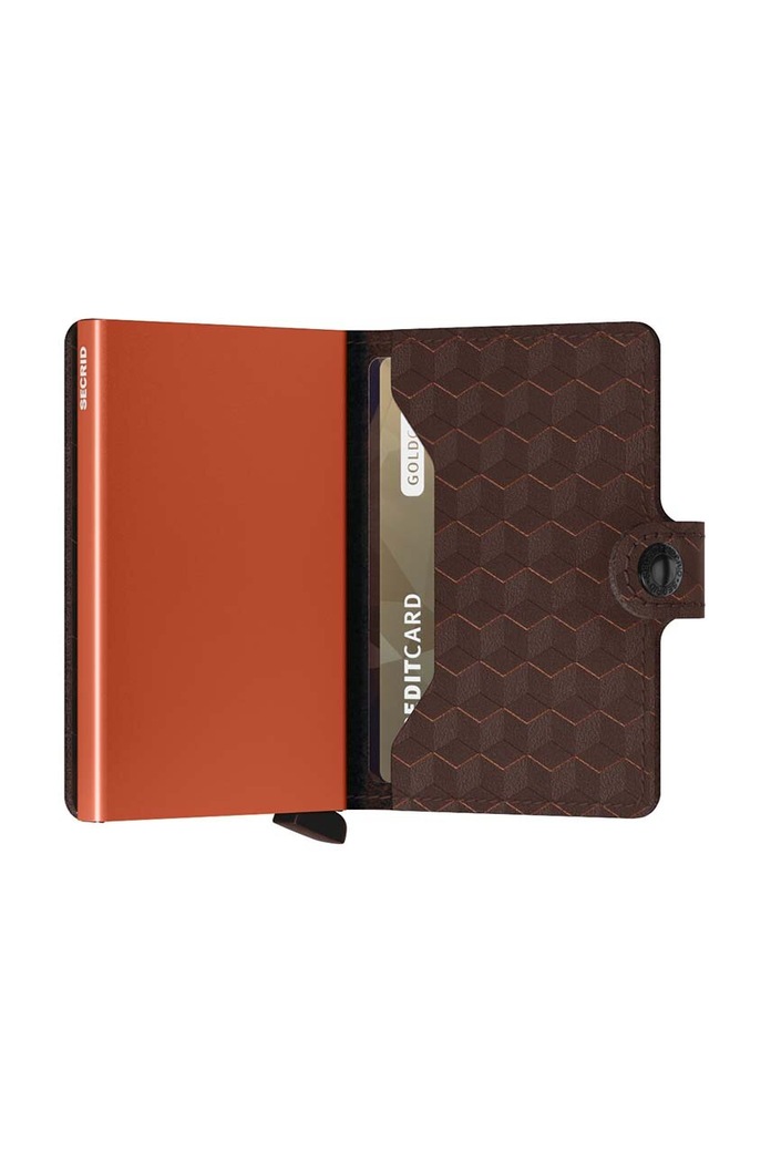 Secrid portofel de piele Optical Brown-Orange maro MOp.Brown.Orange