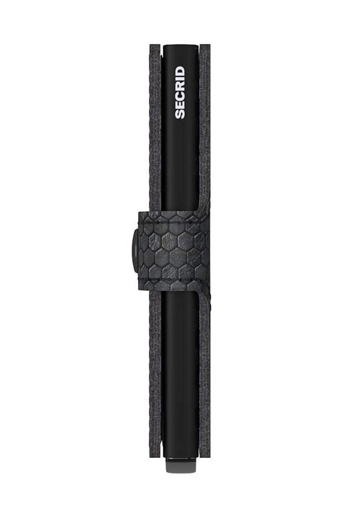 Δερμάτινο πορτοφόλι Secrid Miniwallet Hexagon Black MHe.Black μαύρο