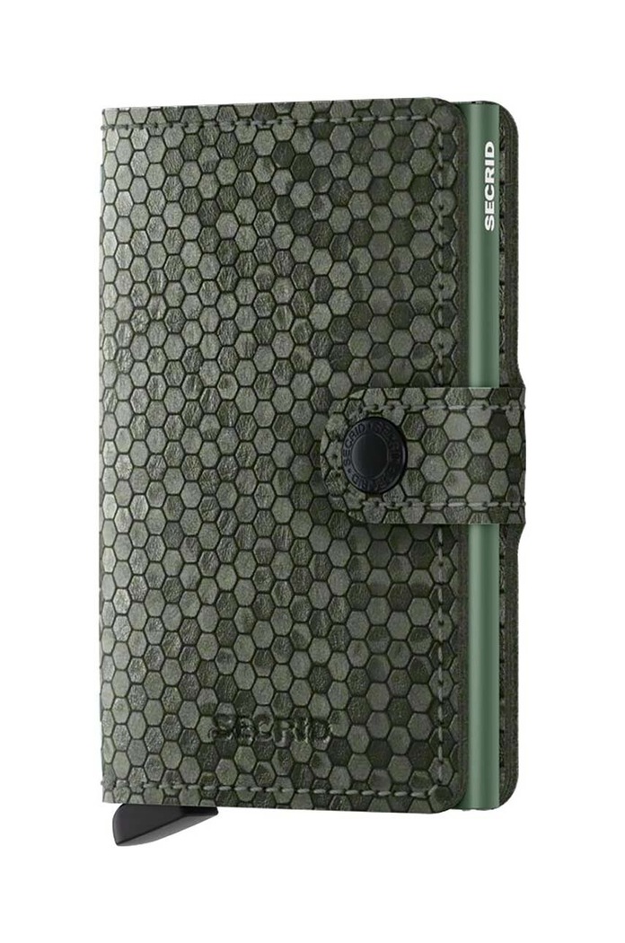Secrid portfel skórzany Miniwallet Hexagon Green syntetyczny zielony MHe.Green