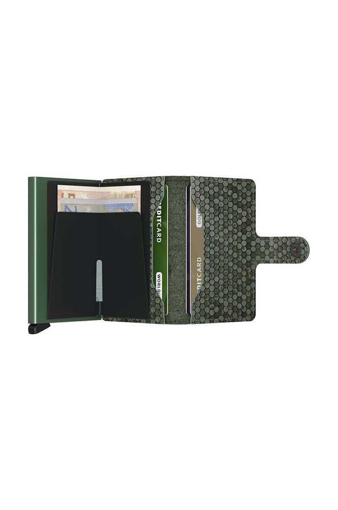 Akcesoria Secrid portfel skórzany Miniwallet Hexagon Green MHe.Green zielony