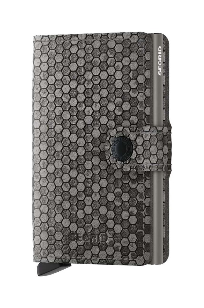Secrid portfel skórzany Miniwallet Hexagon Grey syntetyczny szary MHe.Grey