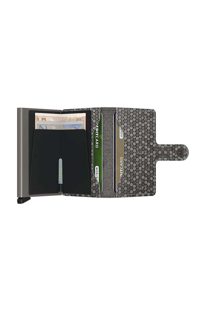 Akcesoria Secrid portfel skórzany Miniwallet Hexagon Grey MHe.Grey szary