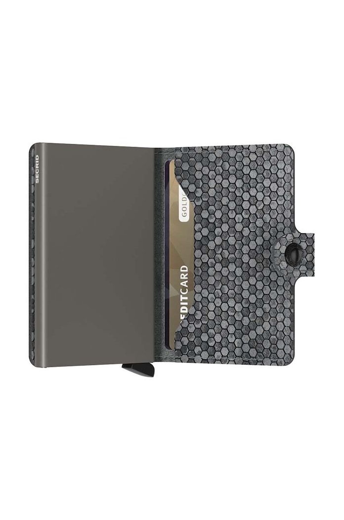 Secrid portfel skórzany Miniwallet Hexagon Grey szary MHe.Grey