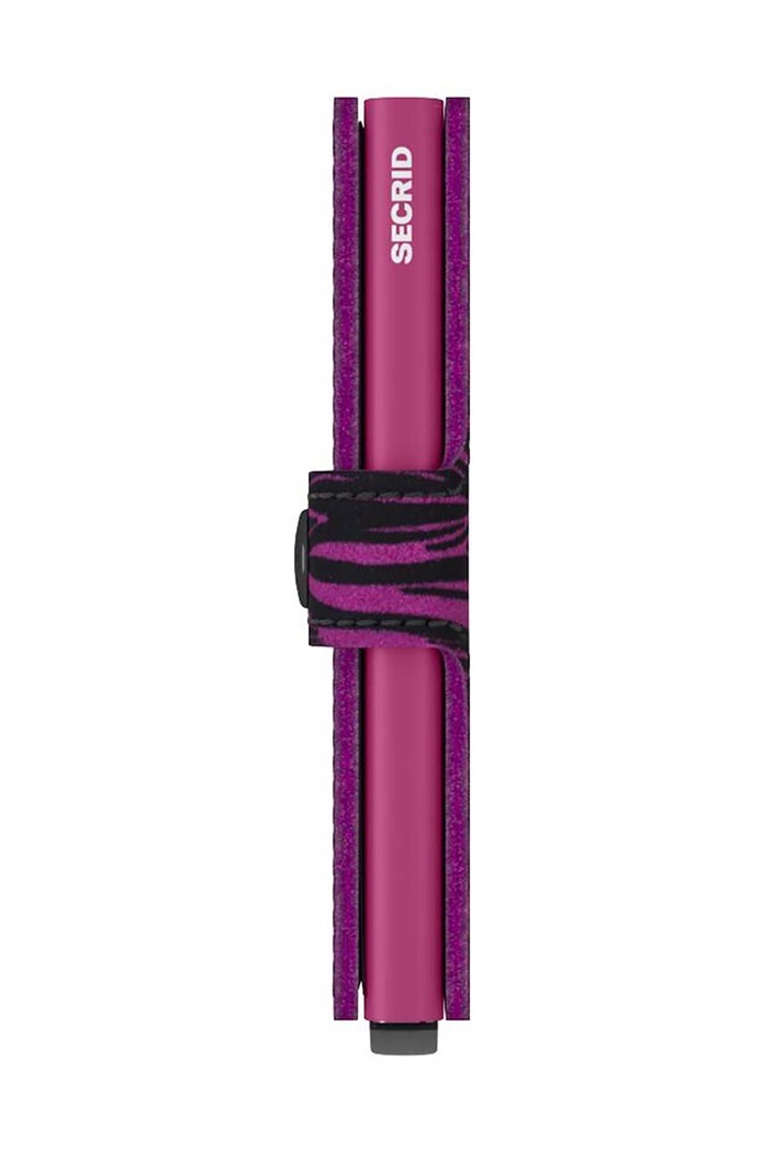 Secrid portfel skórzany Miniwallet Zebra Fuchsia MZe.Fuchsia różowy