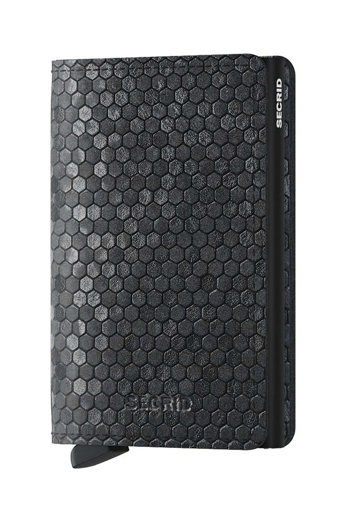 Secrid leather wallet Slimwallet Hexagon Black synthetic black SHe.Black