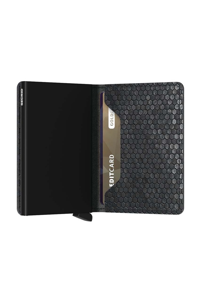 Secrid leather wallet Slimwallet Hexagon Black black SHe.Black