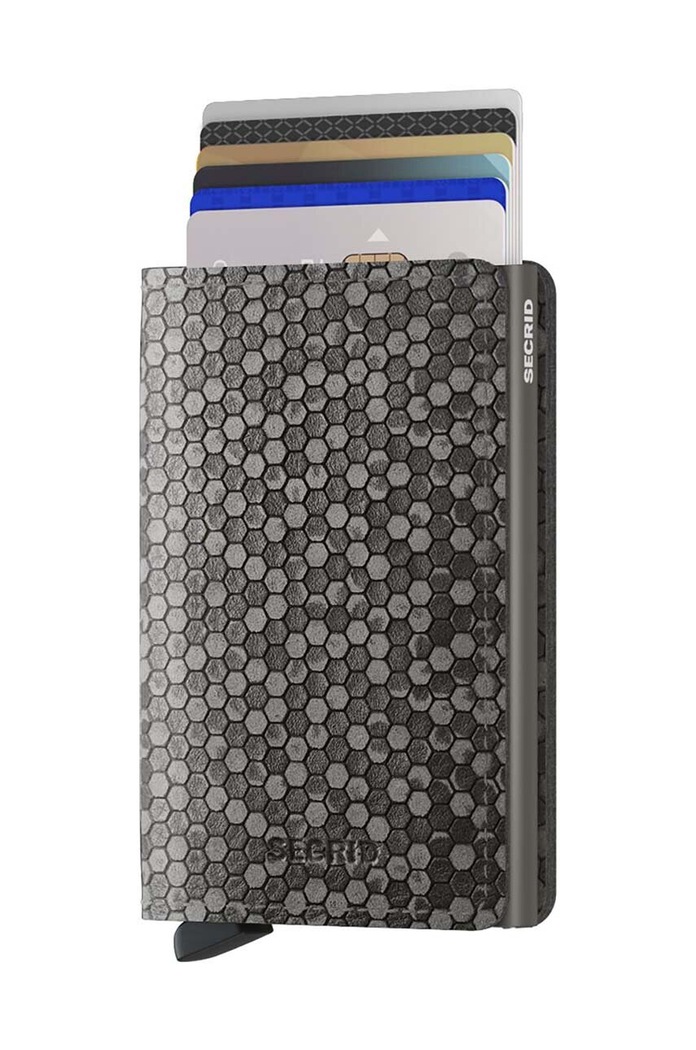Secrid leather wallet Slimwallet Hexagon Grey SHe.Grey gray ZA00