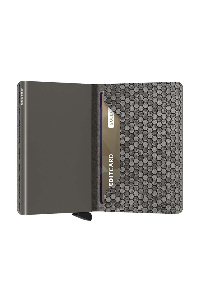 Secrid leather wallet Slimwallet Hexagon Grey gray SHe.Grey