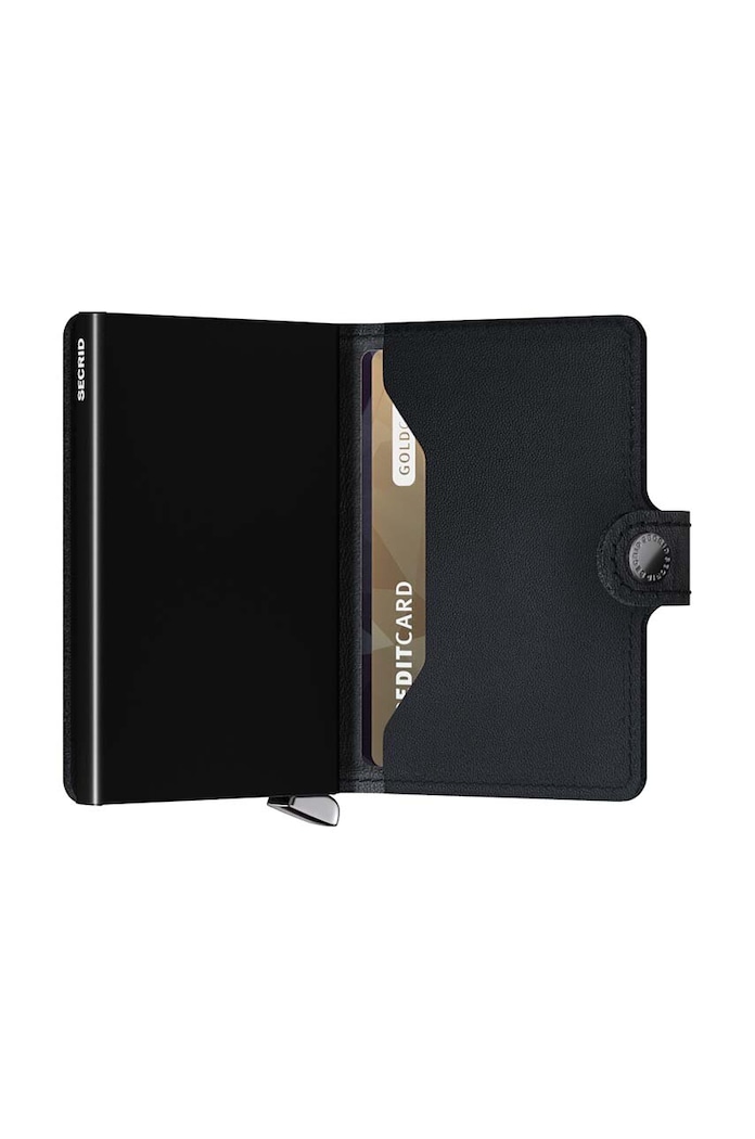 Secrid portofel de piele Premium Twinwallet Emboss Lines negru TEI.BLACK
